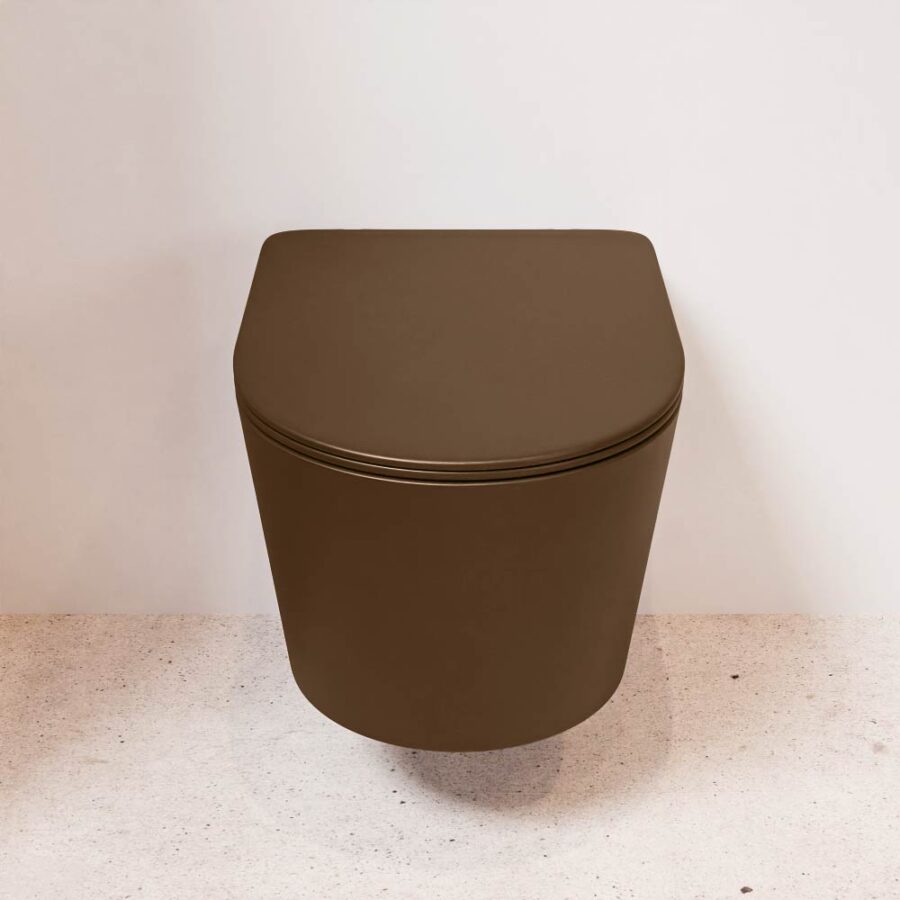 MONDIAZ LAVIE hangend toilet single fire rimless diepspoel Rust. Toiletzitting met quick-release & softclose Rust. - Afbeelding 2