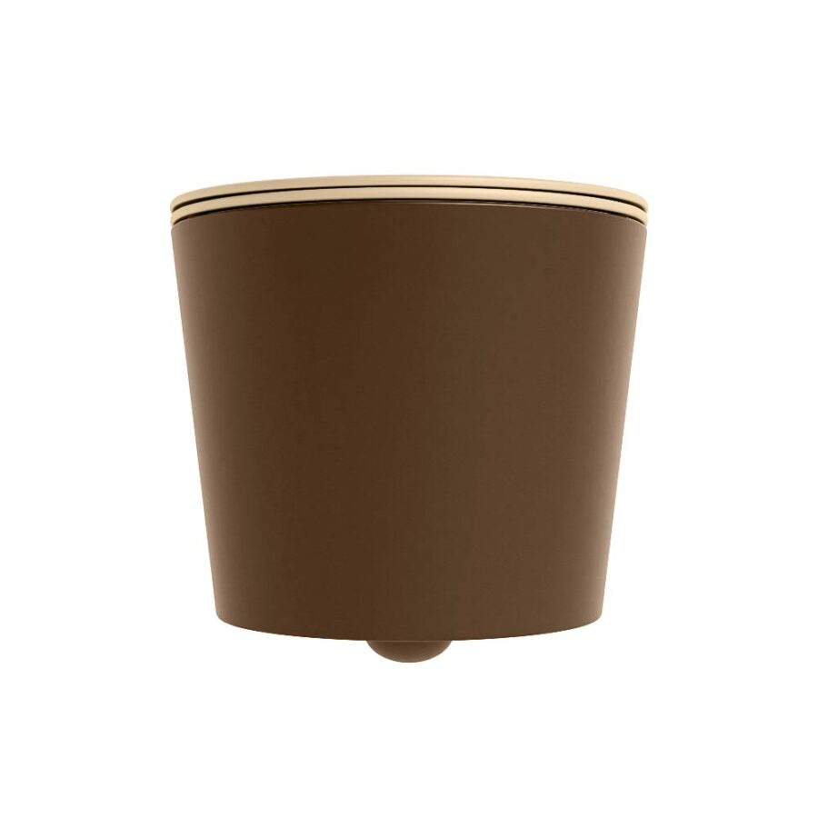 MONDIAZ LAVIE hangend toilet single fire rimless diepspoel Rust. Toiletzitting met quick-release & softclose Sand. - Afbeelding 7