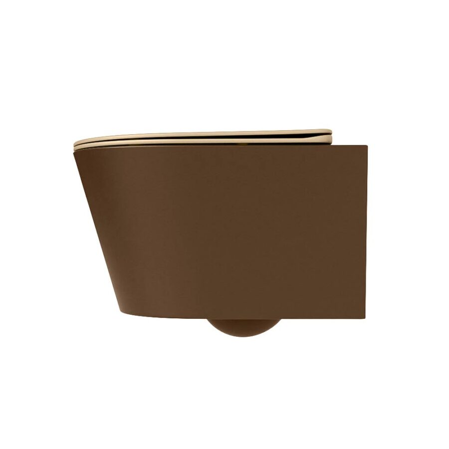 MONDIAZ LAVIE hangend toilet single fire rimless diepspoel Rust. Toiletzitting met quick-release & softclose Sand. - Afbeelding 8