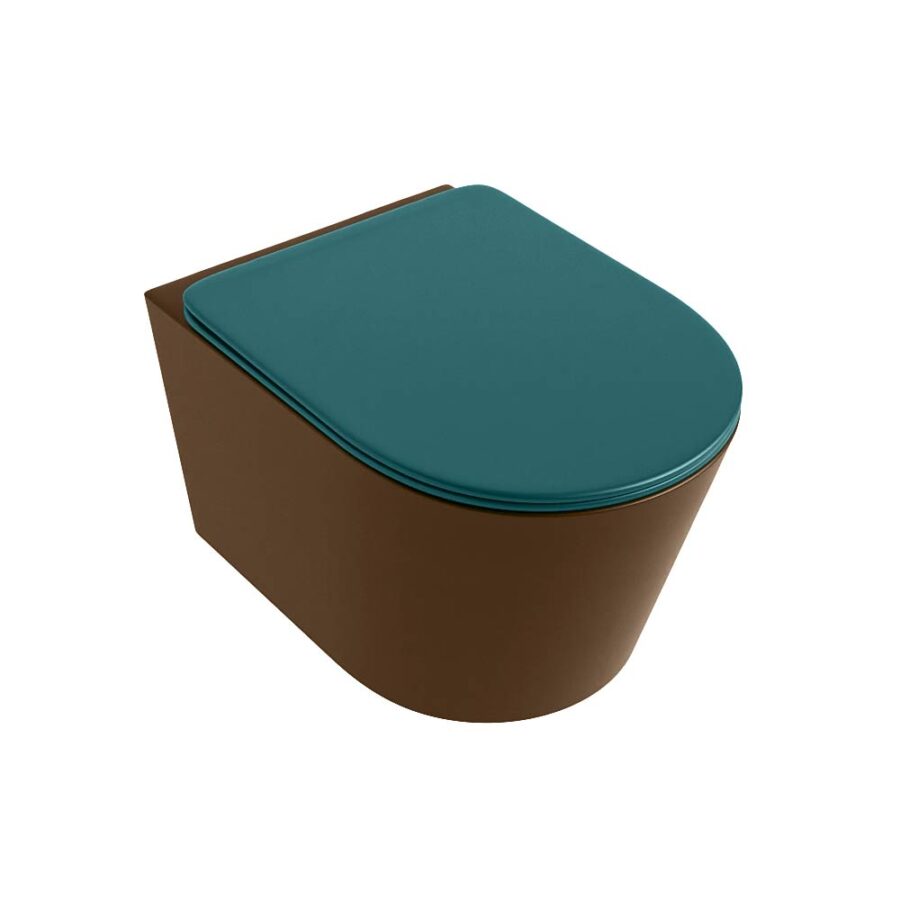 MONDIAZ LAVIE hangend toilet single fire rimless diepspoel Rust. Toiletzitting met quick-release & softclose Smag. - Afbeelding 5