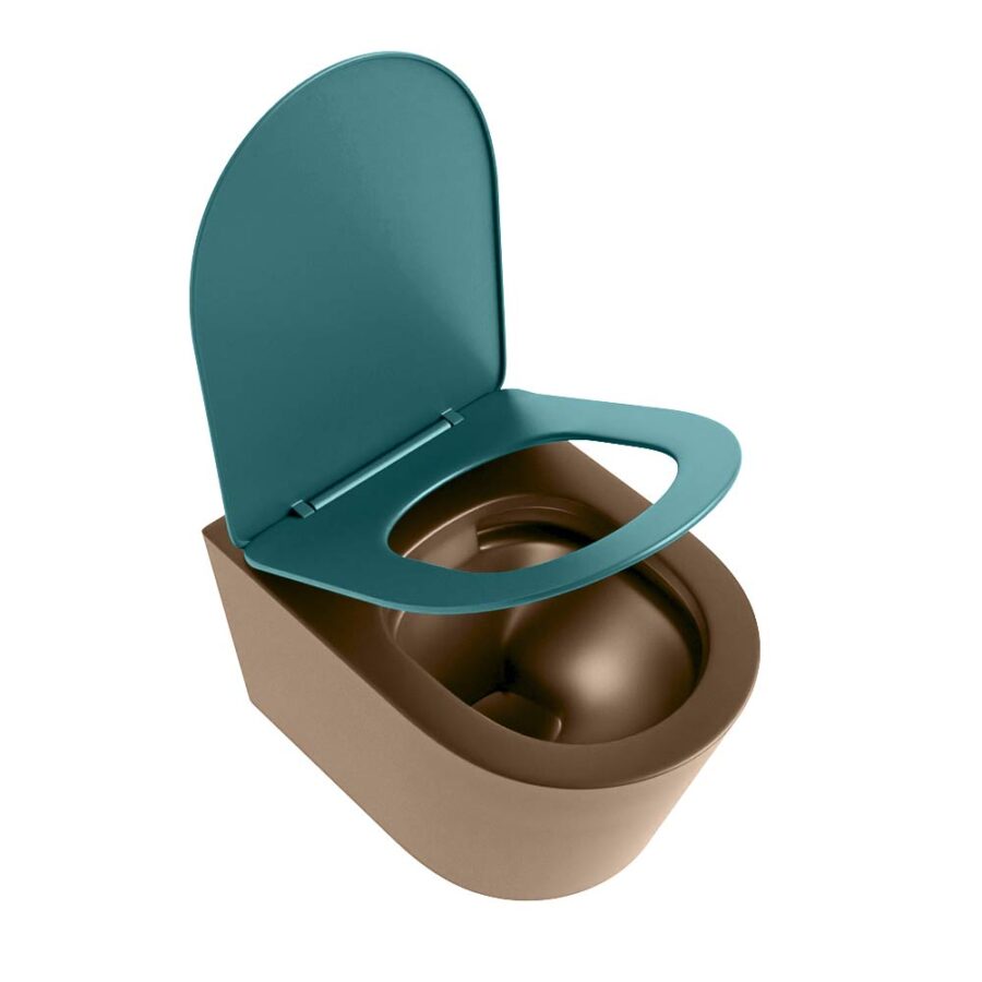 MONDIAZ LAVIE hangend toilet single fire rimless diepspoel Rust. Toiletzitting met quick-release & softclose Smag. - Afbeelding 4