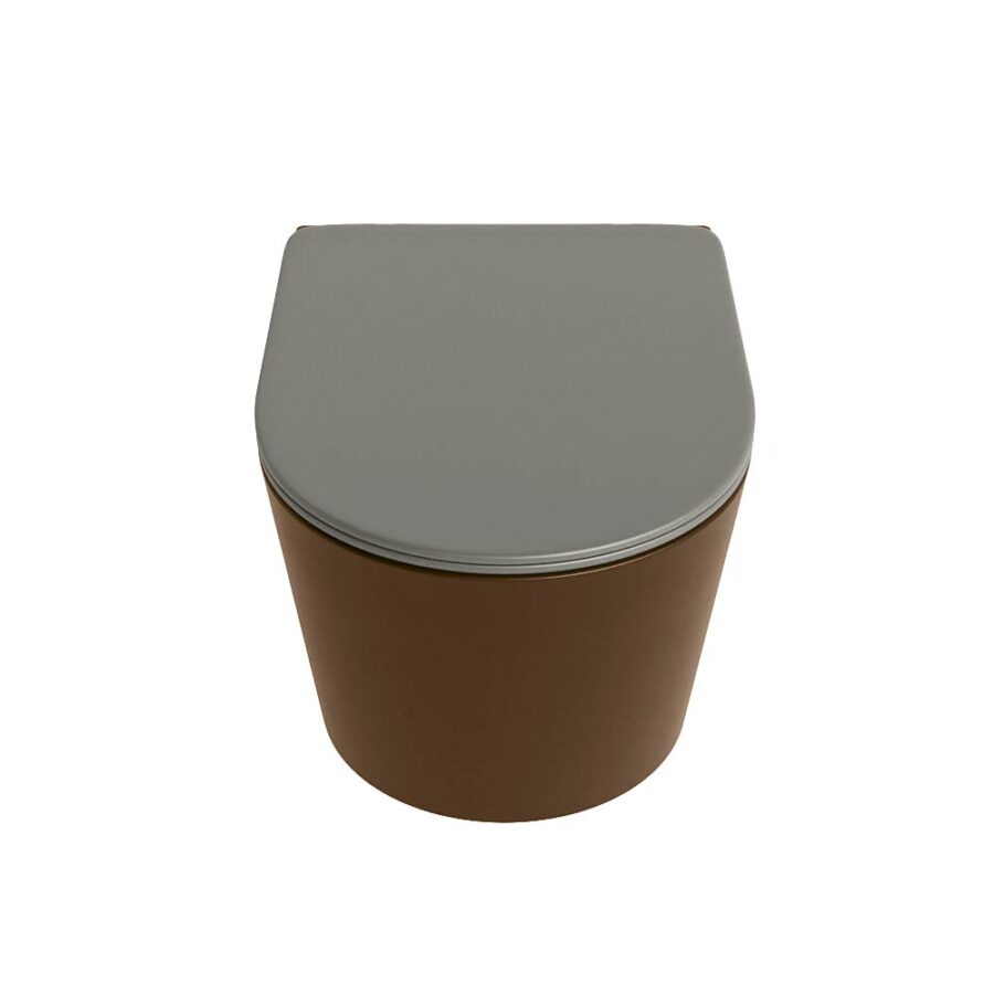 MONDIAZ LAVIE hangend toilet single fire rimless diepspoel Rust. Toiletzitting met quick-release & softclose Smoke. - Afbeelding 6