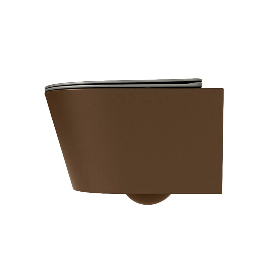 MONDIAZ LAVIE hangend toilet single fire rimless diepspoel Rust. Toiletzitting met quick-release & softclose Smoke. - Afbeelding 8