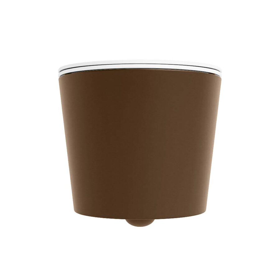 MONDIAZ LAVIE hangend toilet single fire rimless diepspoel Rust. Toiletzitting met quick-release & softclose Talc. - Afbeelding 7