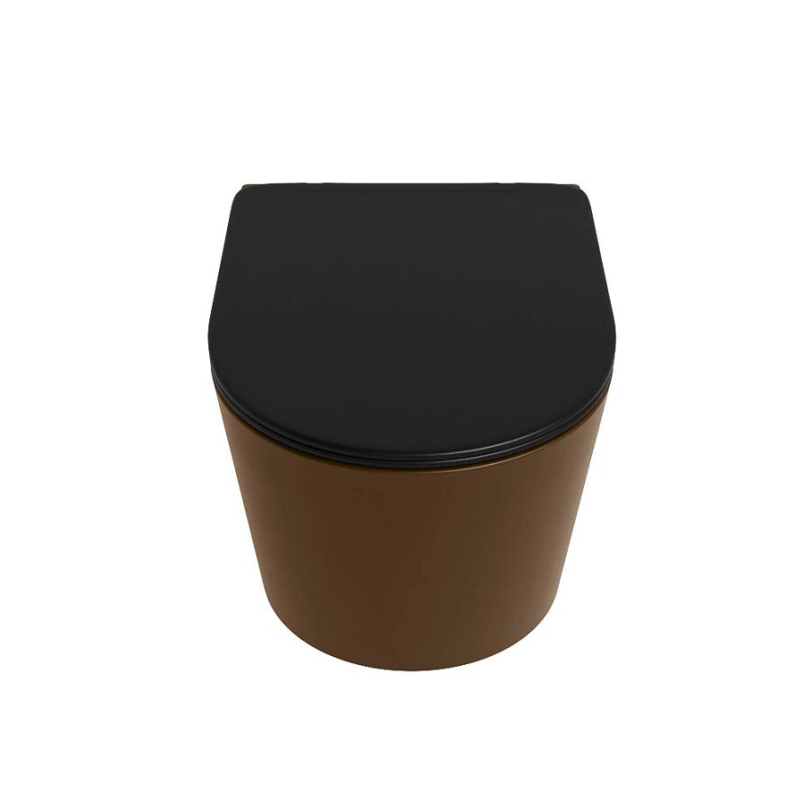 MONDIAZ LAVIE hangend toilet single fire rimless diepspoel Rust. Toiletzitting met quick-release & softclose Urban. - Afbeelding 6