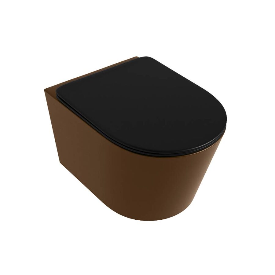MONDIAZ LAVIE hangend toilet single fire rimless diepspoel Rust. Toiletzitting met quick-release & softclose Urban. - Afbeelding 5