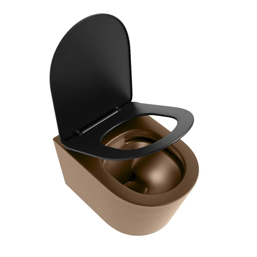 MONDIAZ LAVIE hangend toilet single fire rimless diepspoel Rust. Toiletzitting met quick-release & softclose Urban. - Afbeelding 4