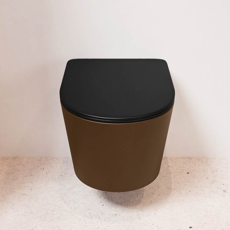MONDIAZ LAVIE hangend toilet single fire rimless diepspoel Rust. Toiletzitting met quick-release & softclose Urban. - Afbeelding 2