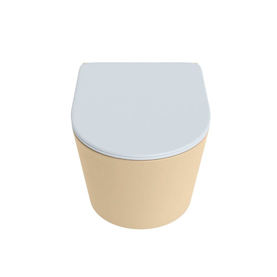 MONDIAZ LAVIE hangend toilet single fire rimless diepspoel Sand. Toiletzitting met quick-release & softclose Clay. - Afbeelding 6