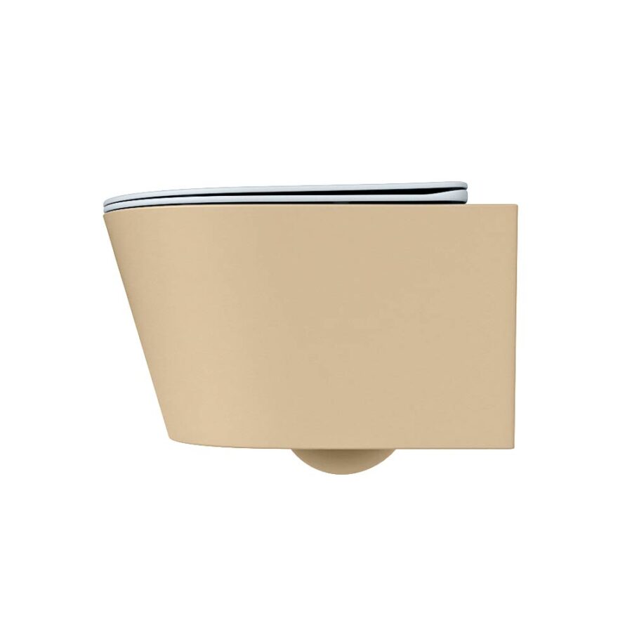 MONDIAZ LAVIE hangend toilet single fire rimless diepspoel Sand. Toiletzitting met quick-release & softclose Clay. - Afbeelding 8