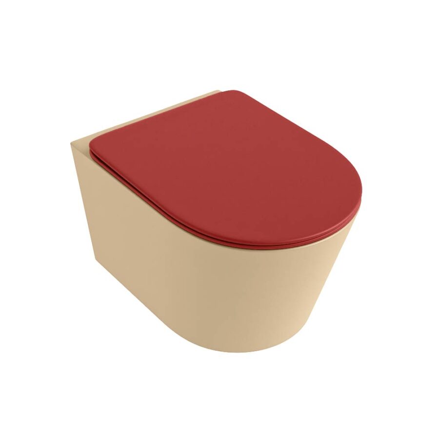 MONDIAZ LAVIE hangend toilet single fire rimless diepspoel Sand. Toiletzitting met quick-release & softclose Fire. - Afbeelding 5