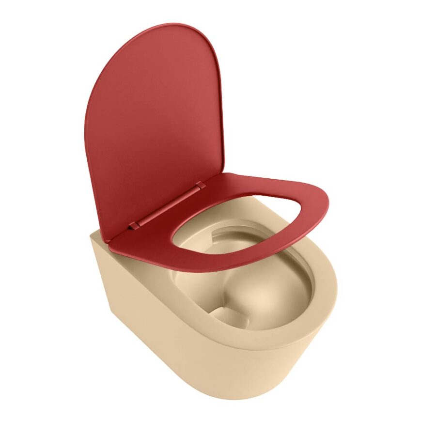 MONDIAZ LAVIE hangend toilet single fire rimless diepspoel Sand. Toiletzitting met quick-release & softclose Fire. - Afbeelding 4