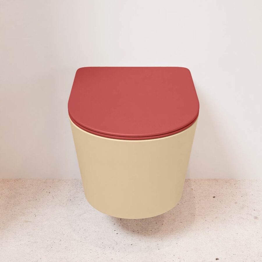 MONDIAZ LAVIE hangend toilet single fire rimless diepspoel Sand. Toiletzitting met quick-release & softclose Fire. - Afbeelding 2