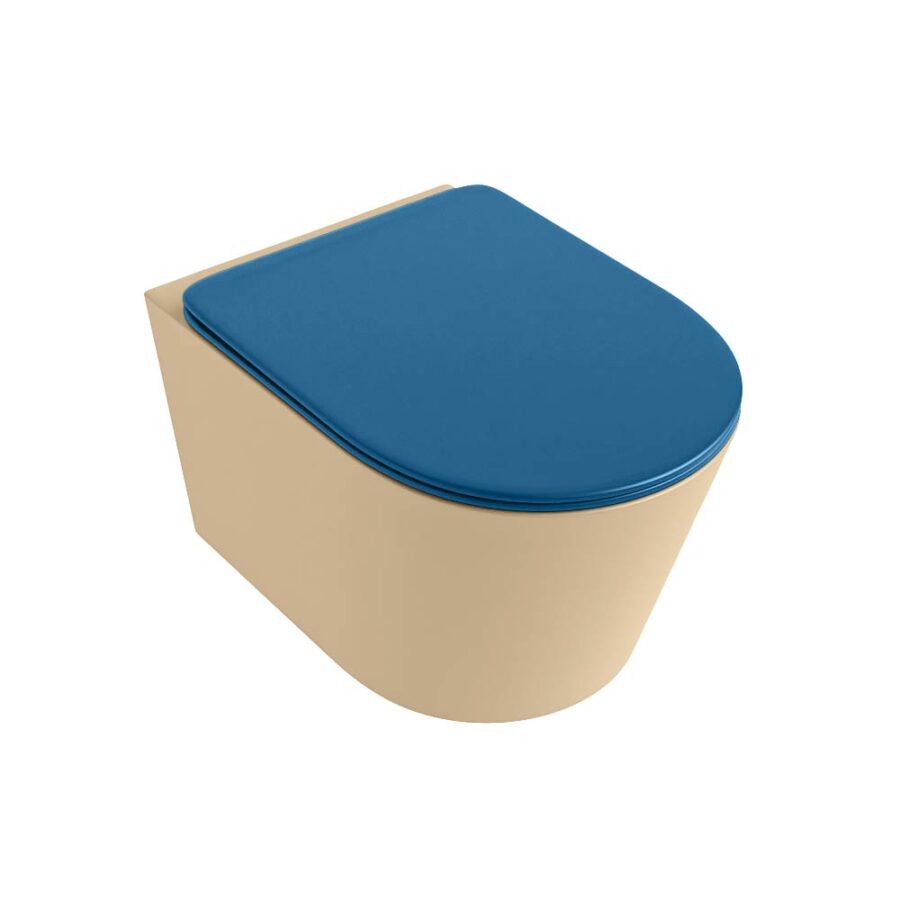 MONDIAZ LAVIE hangend toilet single fire rimless diepspoel Sand. Toiletzitting met quick-release & softclose Jeans. - Afbeelding 5