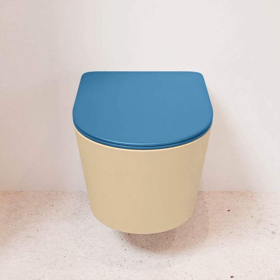 MONDIAZ LAVIE hangend toilet single fire rimless diepspoel Sand. Toiletzitting met quick-release & softclose Jeans. - Afbeelding 2