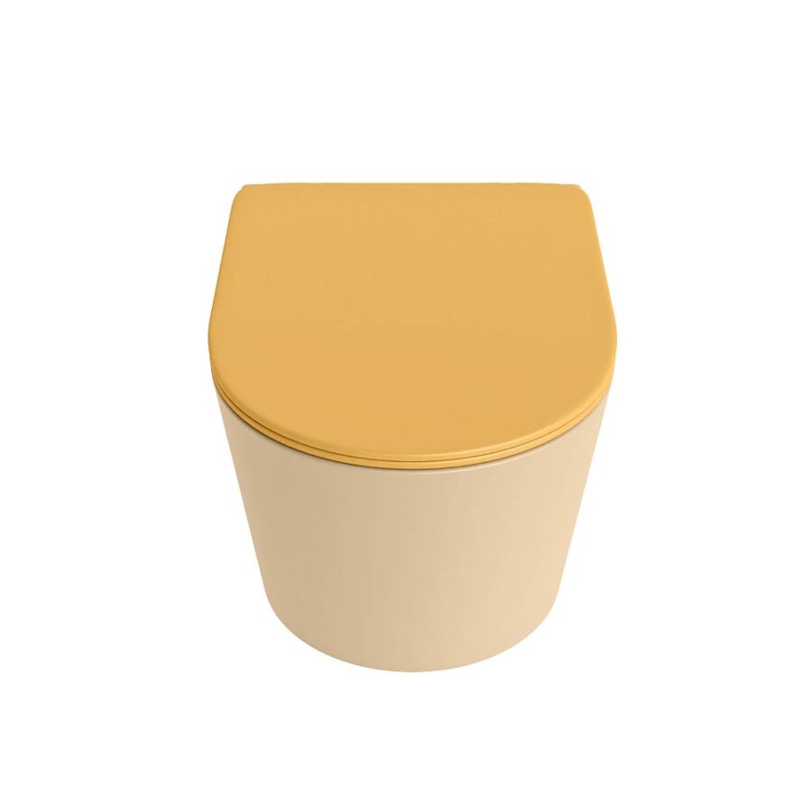 MONDIAZ LAVIE hangend toilet single fire rimless diepspoel Sand. Toiletzitting met quick-release & softclose Ocher. - Afbeelding 6