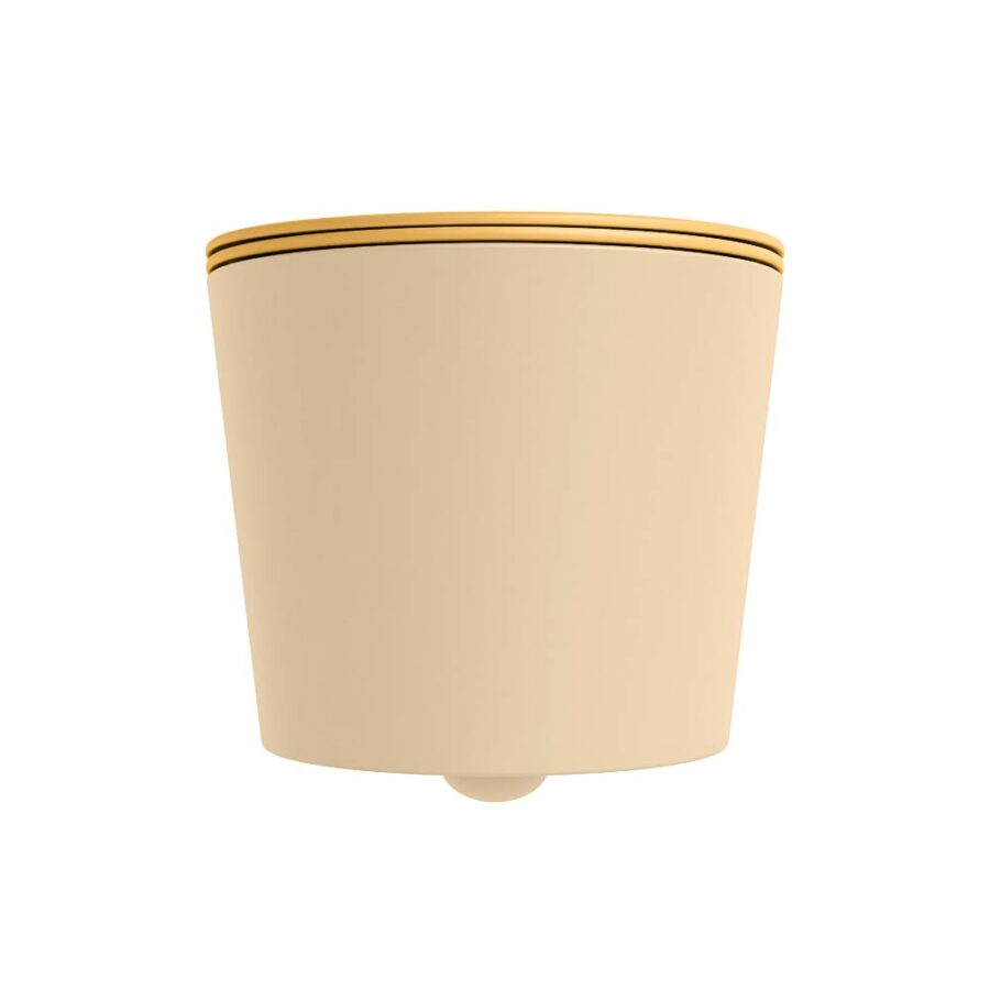 MONDIAZ LAVIE hangend toilet single fire rimless diepspoel Sand. Toiletzitting met quick-release & softclose Ocher. - Afbeelding 7
