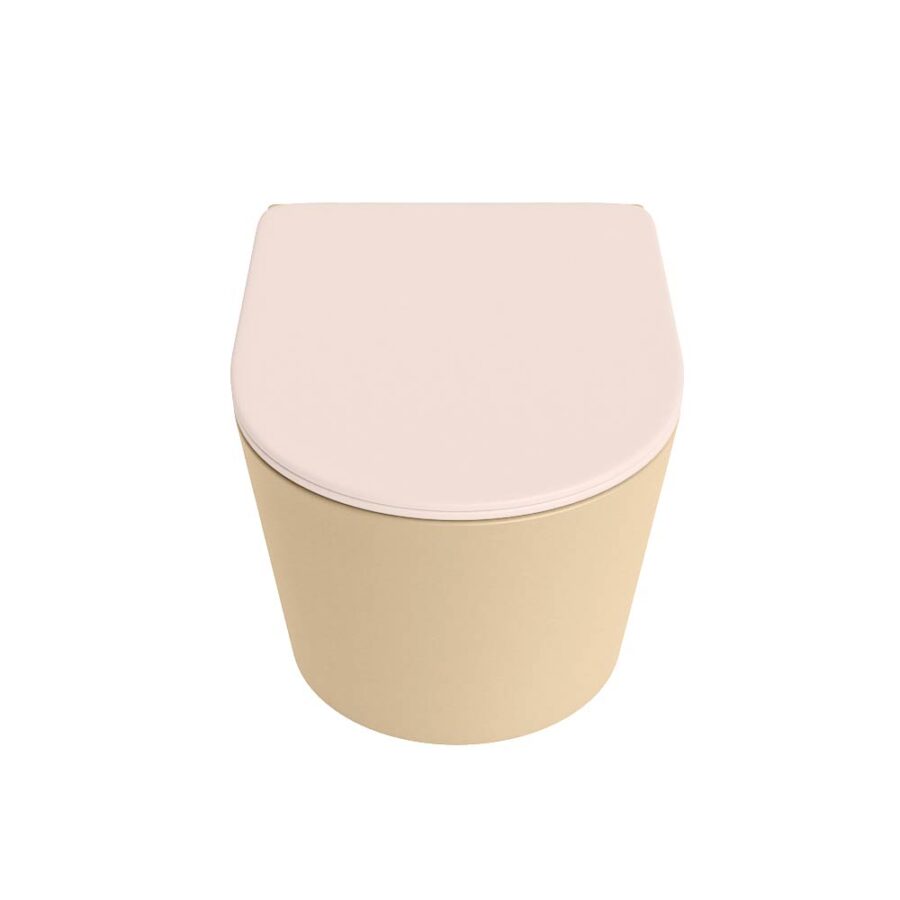 MONDIAZ LAVIE hangend toilet single fire rimless diepspoel Sand. Toiletzitting met quick-release & softclose Rosee. - Afbeelding 6