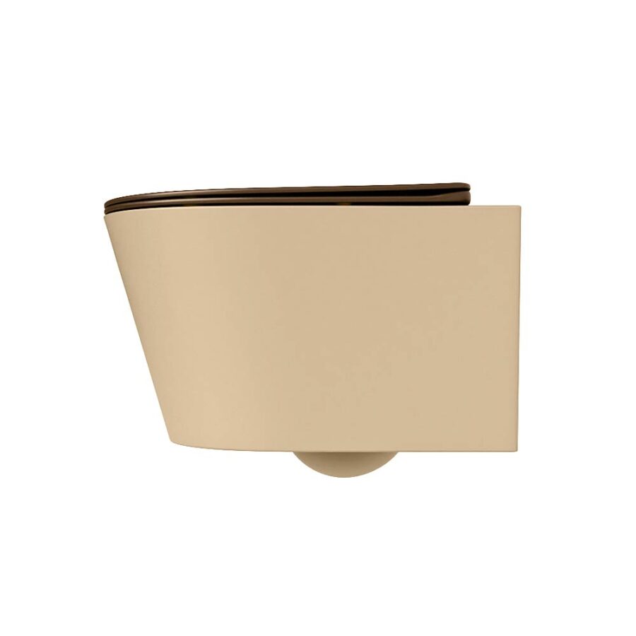 MONDIAZ LAVIE hangend toilet single fire rimless diepspoel Sand. Toiletzitting met quick-release & softclose Rust. - Afbeelding 8