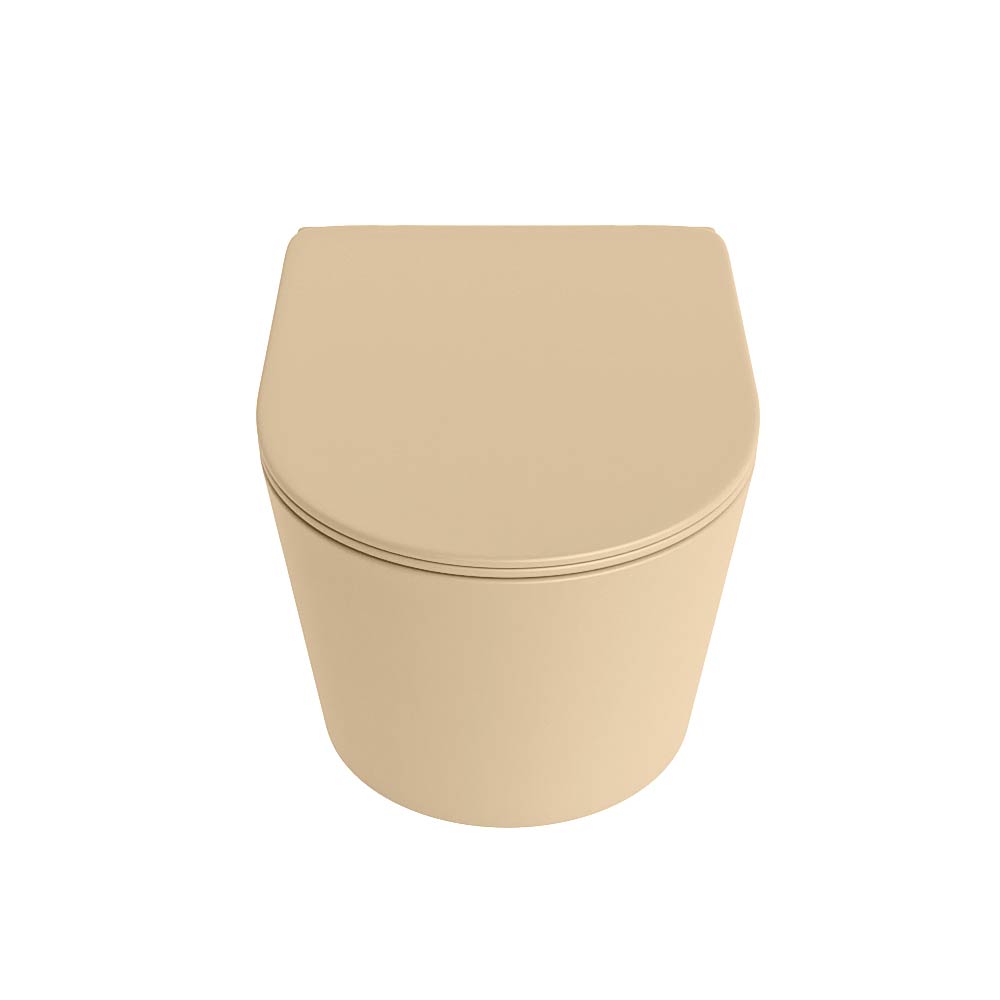 MONDIAZ LAVIE hangend toilet single fire rimless diepspoel Sand. Toiletzitting met quick-release & softclose Sand. - Afbeelding 6