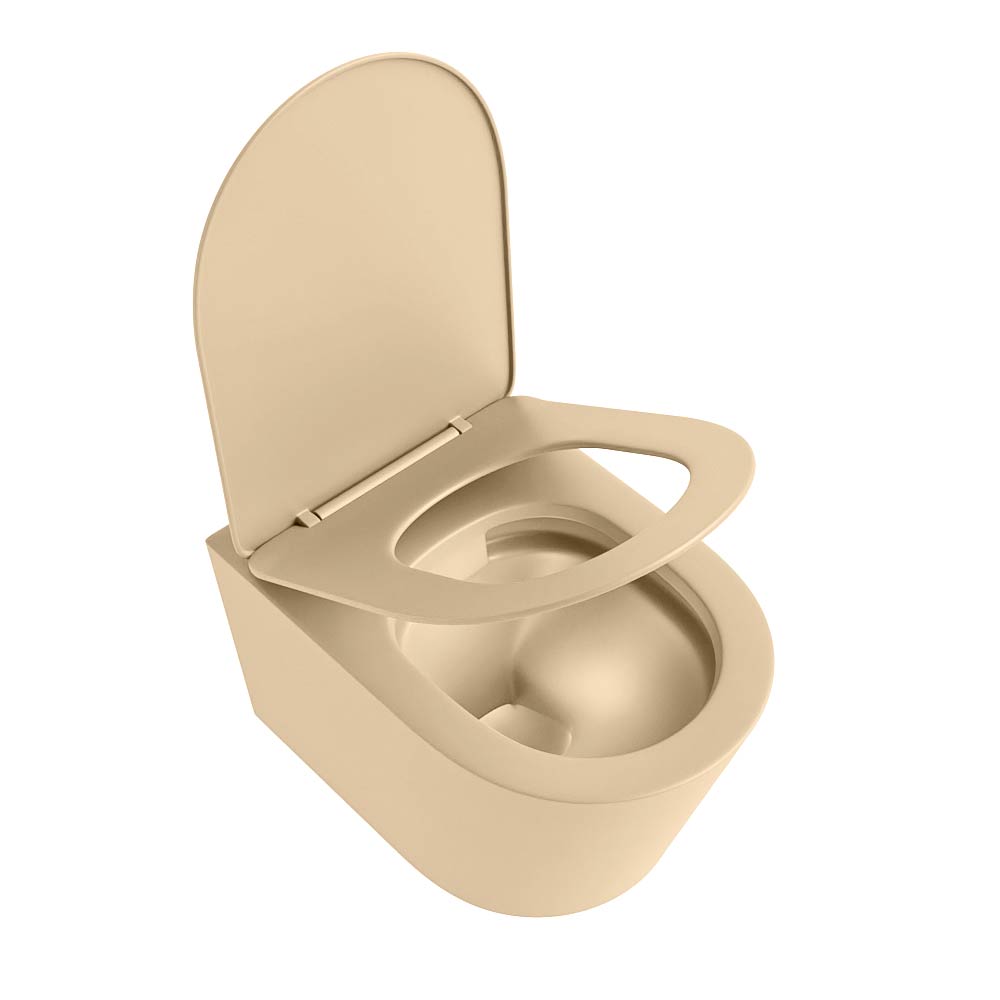 MONDIAZ LAVIE hangend toilet single fire rimless diepspoel Sand. Toiletzitting met quick-release & softclose Sand. - Afbeelding 4