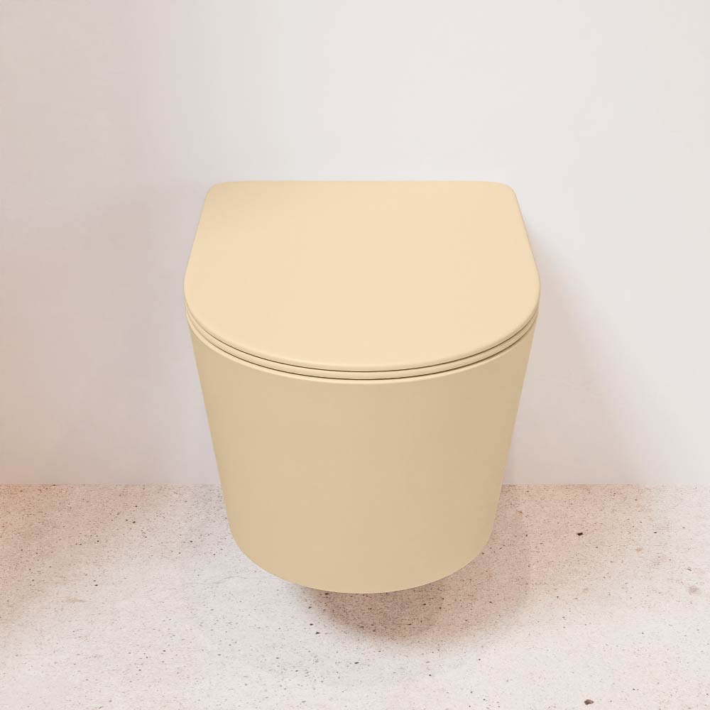 MONDIAZ LAVIE hangend toilet single fire rimless diepspoel Sand. Toiletzitting met quick-release & softclose Sand. - Afbeelding 2