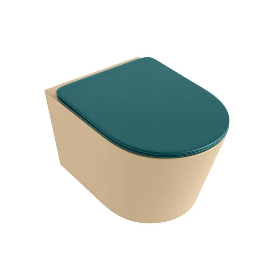 MONDIAZ LAVIE hangend toilet single fire rimless diepspoel Sand. Toiletzitting met quick-release & softclose Smag. - Afbeelding 5