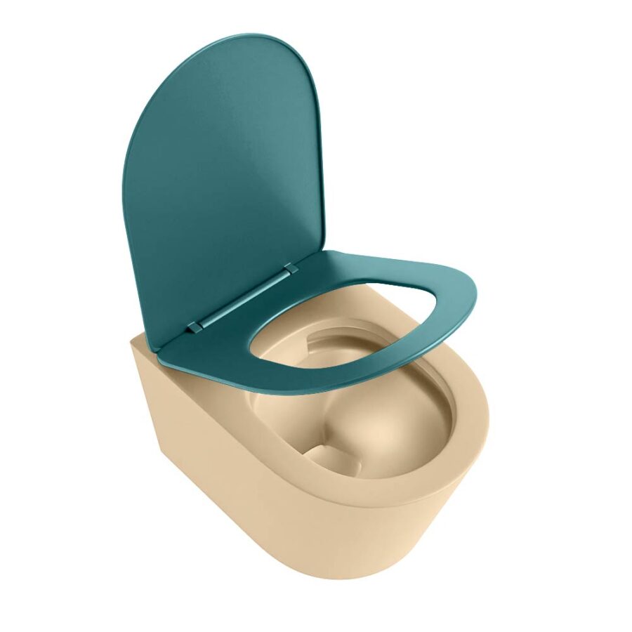 MONDIAZ LAVIE hangend toilet single fire rimless diepspoel Sand. Toiletzitting met quick-release & softclose Smag. - Afbeelding 4