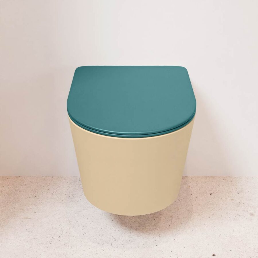 MONDIAZ LAVIE hangend toilet single fire rimless diepspoel Sand. Toiletzitting met quick-release & softclose Smag. - Afbeelding 2