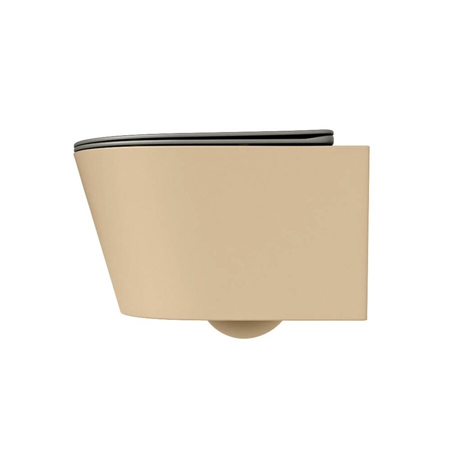 MONDIAZ LAVIE hangend toilet single fire rimless diepspoel Sand. Toiletzitting met quick-release & softclose Smoke. - Afbeelding 8