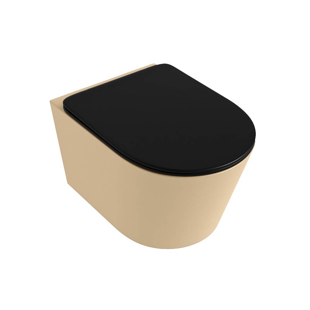 MONDIAZ LAVIE hangend toilet single fire rimless diepspoel Sand. Toiletzitting met quick-release & softclose Urban. - Afbeelding 5