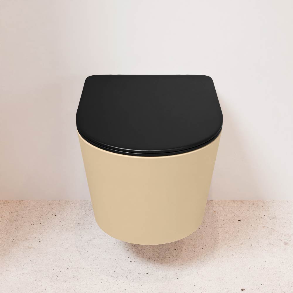 MONDIAZ LAVIE hangend toilet single fire rimless diepspoel Sand. Toiletzitting met quick-release & softclose Urban. - Afbeelding 2