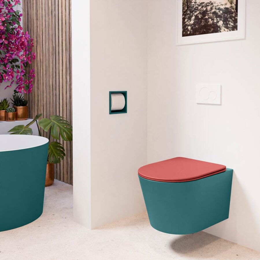 MONDIAZ LAVIE hangend toilet single fire rimless diepspoel Smag. Toiletzitting met quick-release & softclose Fire. - Afbeelding 3