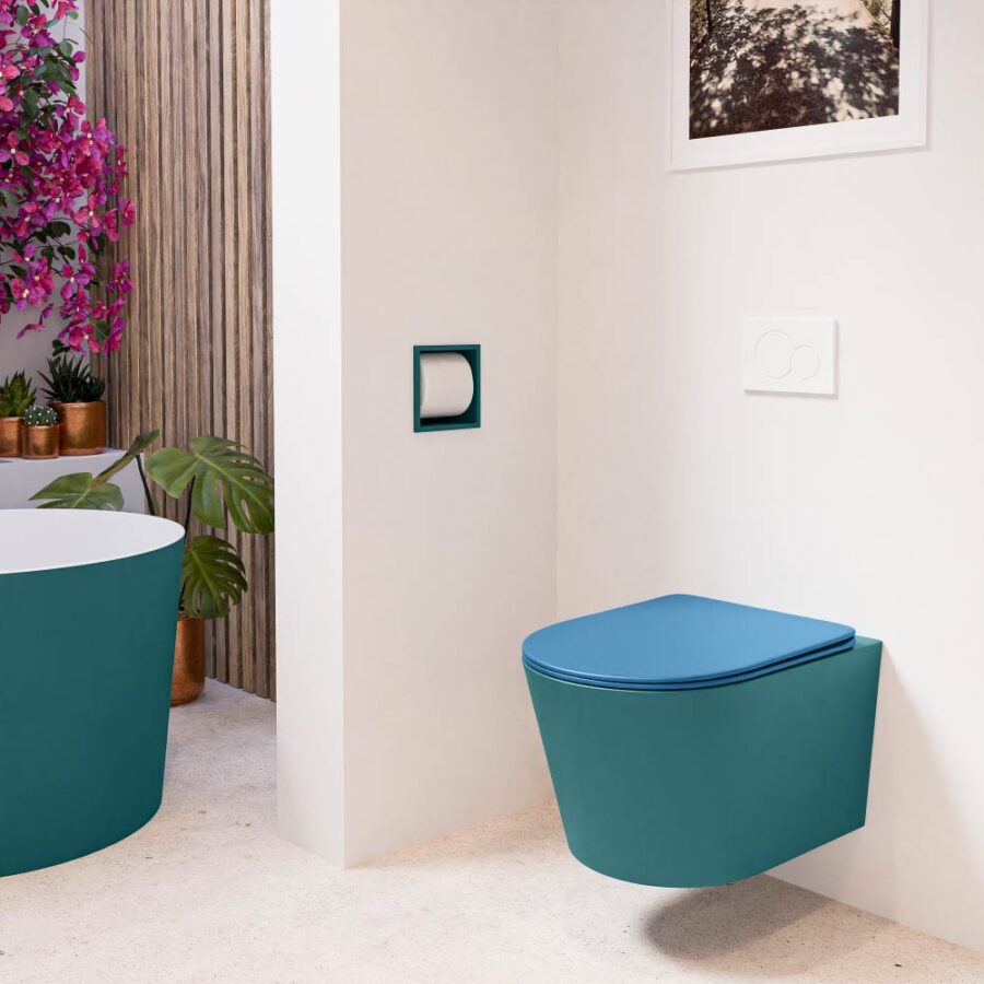 MONDIAZ LAVIE hangend toilet single fire rimless diepspoel Smag. Toiletzitting met quick-release & softclose Jeans. - Afbeelding 3
