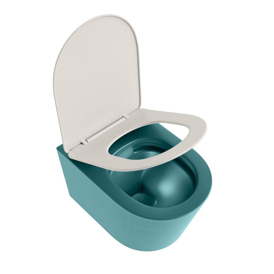 MONDIAZ LAVIE hangend toilet single fire rimless diepspoel Smag. Toiletzitting met quick-release & softclose Linen. - Afbeelding 4