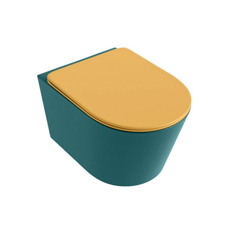 MONDIAZ LAVIE hangend toilet single fire rimless diepspoel Smag. Toiletzitting met quick-release & softclose Ocher. - Afbeelding 5