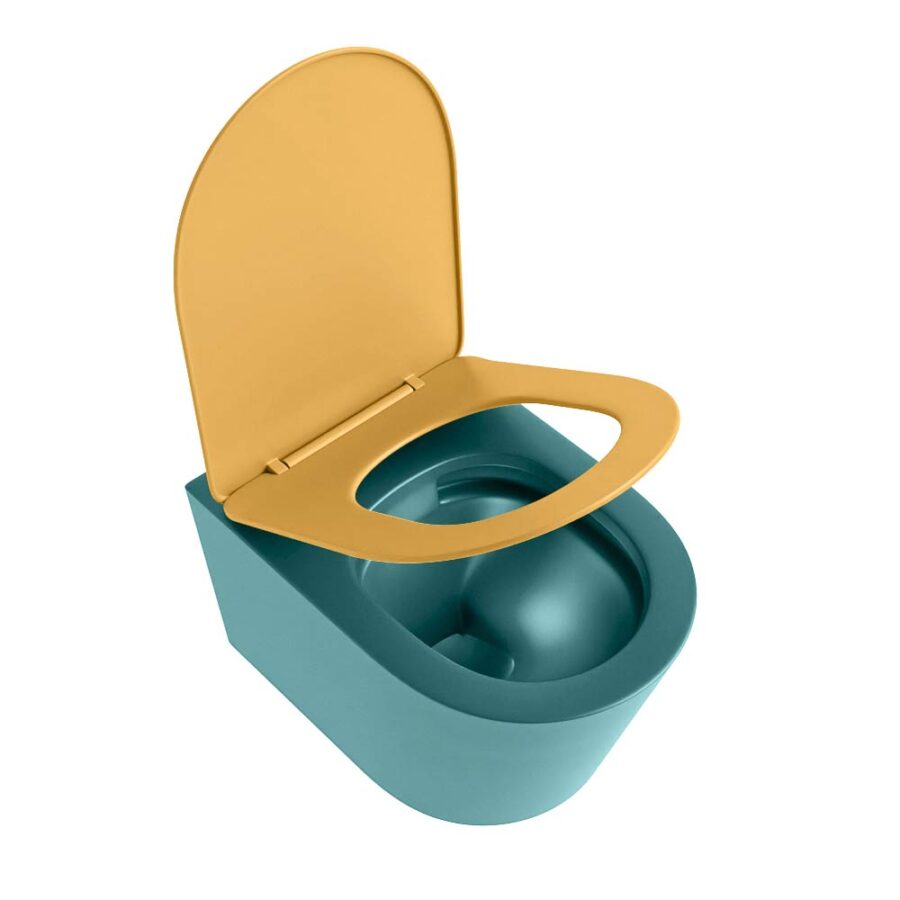 MONDIAZ LAVIE hangend toilet single fire rimless diepspoel Smag. Toiletzitting met quick-release & softclose Ocher. - Afbeelding 4