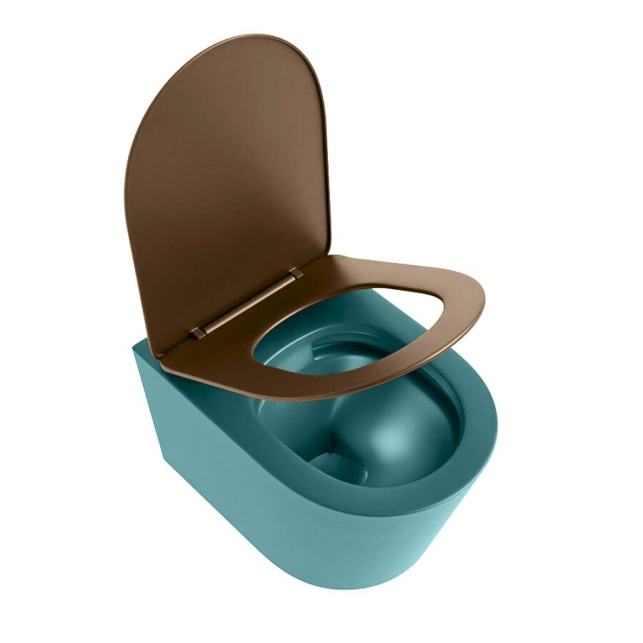 MONDIAZ LAVIE hangend toilet single fire rimless diepspoel Smag. Toiletzitting met quick-release & softclose Rust. - Afbeelding 4