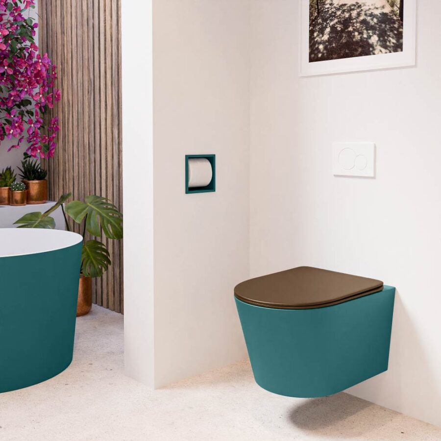 MONDIAZ LAVIE hangend toilet single fire rimless diepspoel Smag. Toiletzitting met quick-release & softclose Rust. - Afbeelding 3