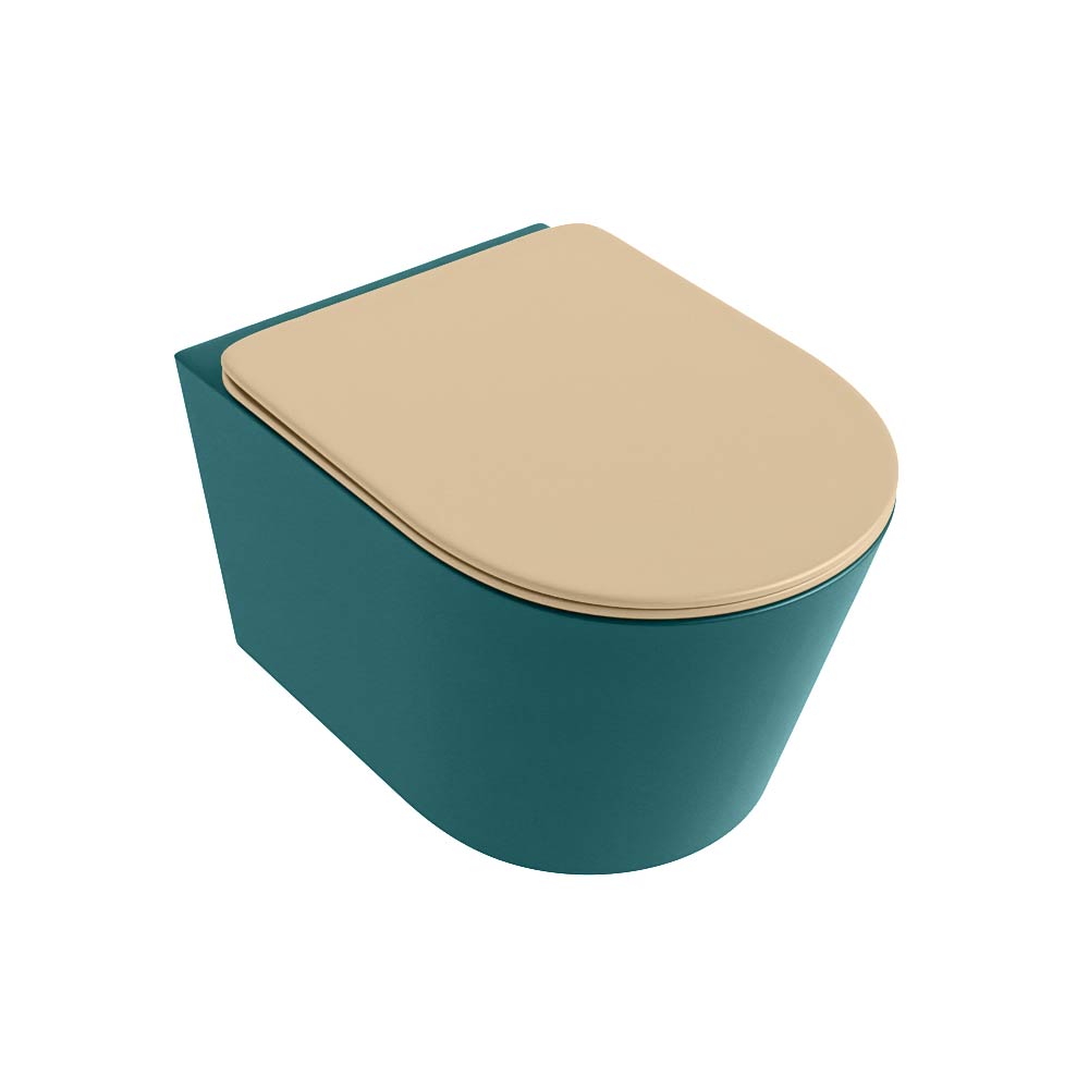 MONDIAZ LAVIE hangend toilet single fire rimless diepspoel Smag. Toiletzitting met quick-release & softclose Sand. - Afbeelding 5