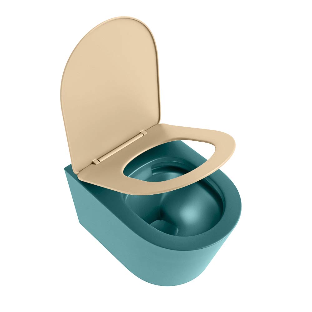 MONDIAZ LAVIE hangend toilet single fire rimless diepspoel Smag. Toiletzitting met quick-release & softclose Sand. - Afbeelding 4