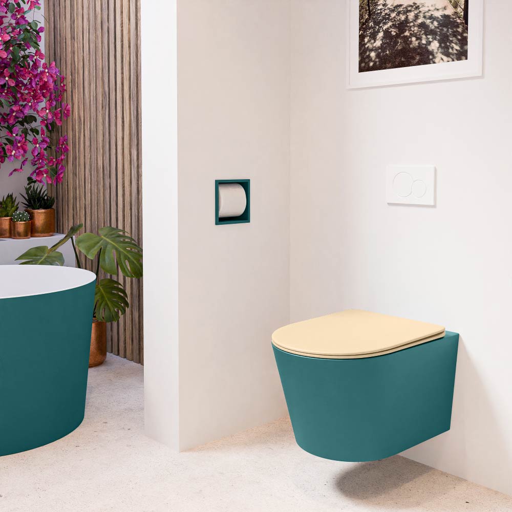 MONDIAZ LAVIE hangend toilet single fire rimless diepspoel Smag. Toiletzitting met quick-release & softclose Sand. - Afbeelding 3