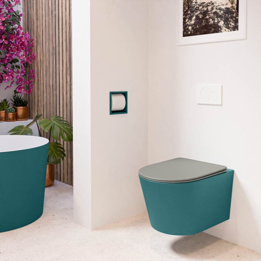 MONDIAZ LAVIE hangend toilet single fire rimless diepspoel Smag. Toiletzitting met quick-release & softclose Smoke. - Afbeelding 3