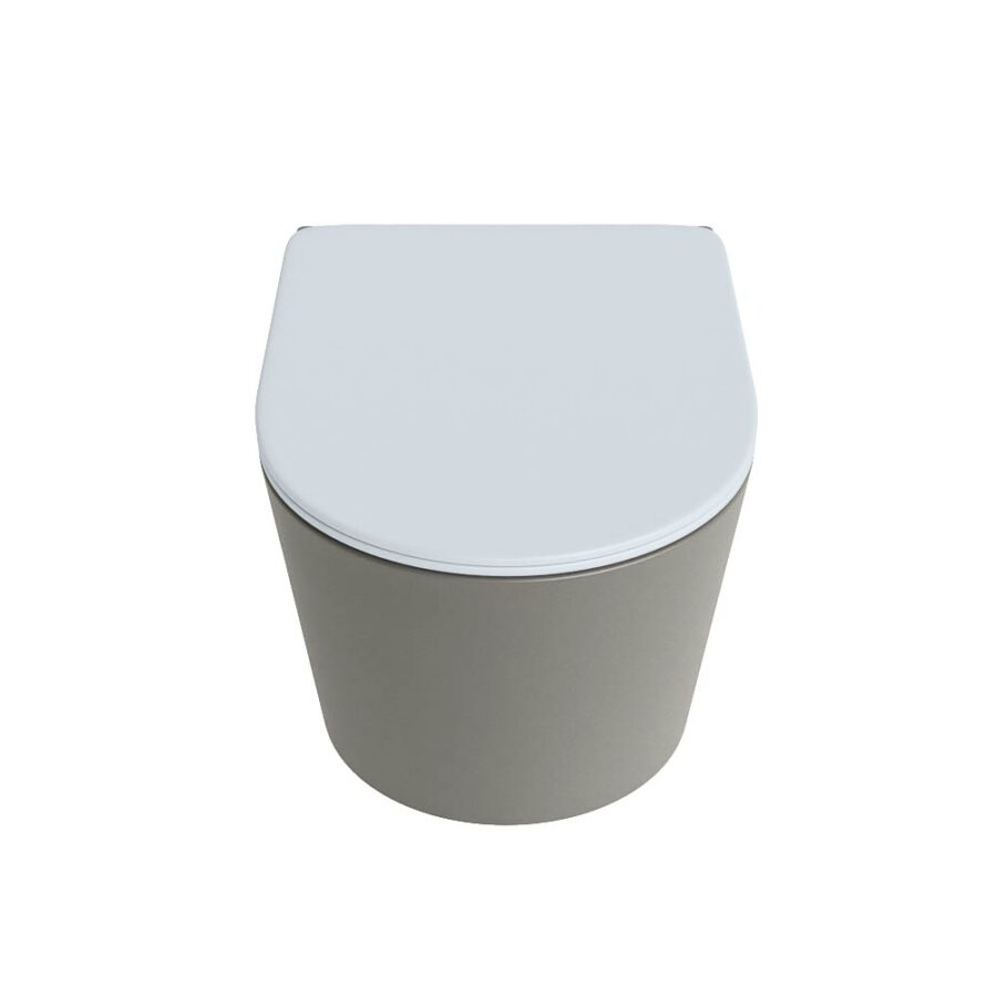 MONDIAZ LAVIE hangend toilet single fire rimless diepspoel Smoke. Toiletzitting met quick-release & softclose Clay. - Afbeelding 6