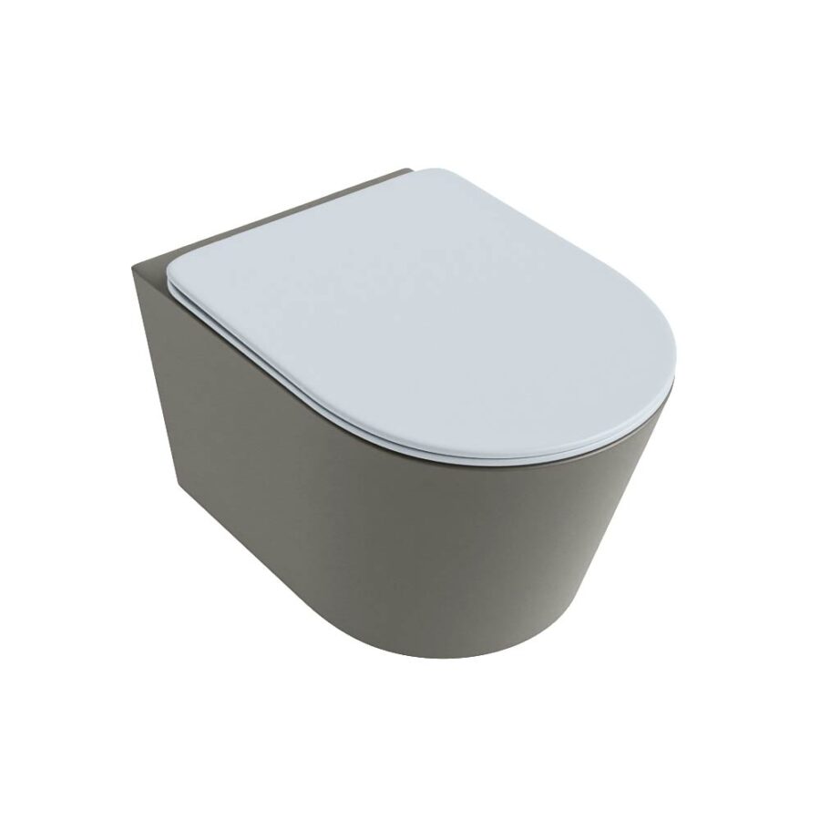 MONDIAZ LAVIE hangend toilet single fire rimless diepspoel Smoke. Toiletzitting met quick-release & softclose Clay. - Afbeelding 5