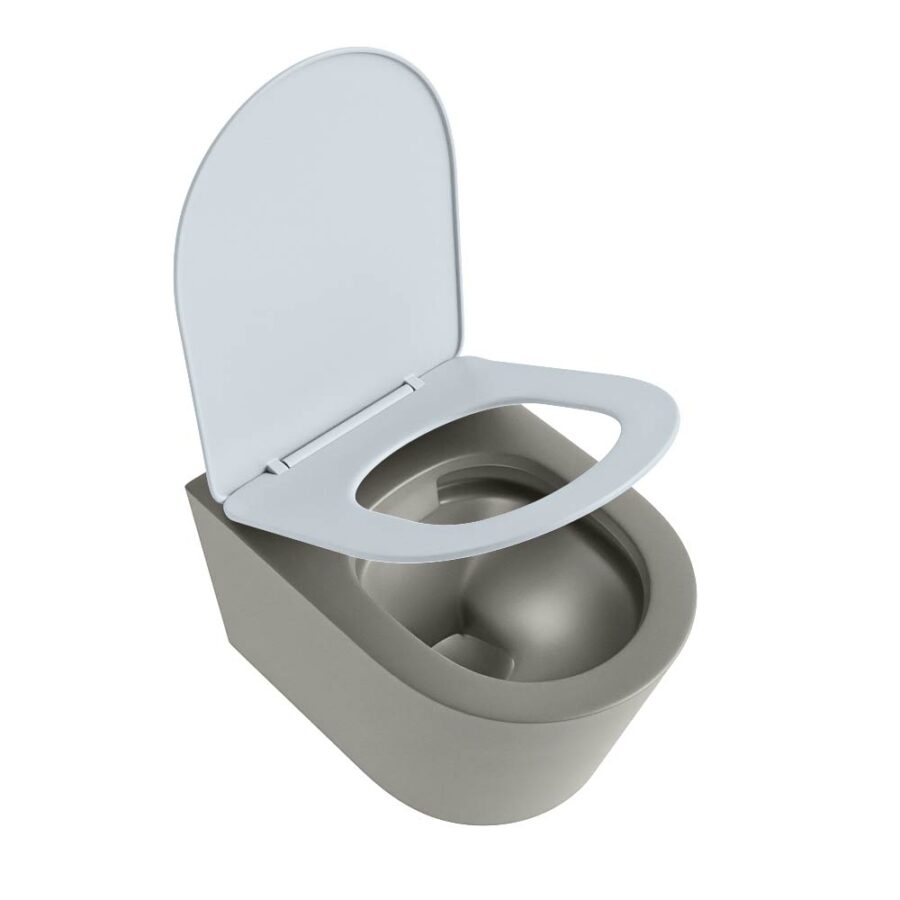 MONDIAZ LAVIE hangend toilet single fire rimless diepspoel Smoke. Toiletzitting met quick-release & softclose Clay. - Afbeelding 4