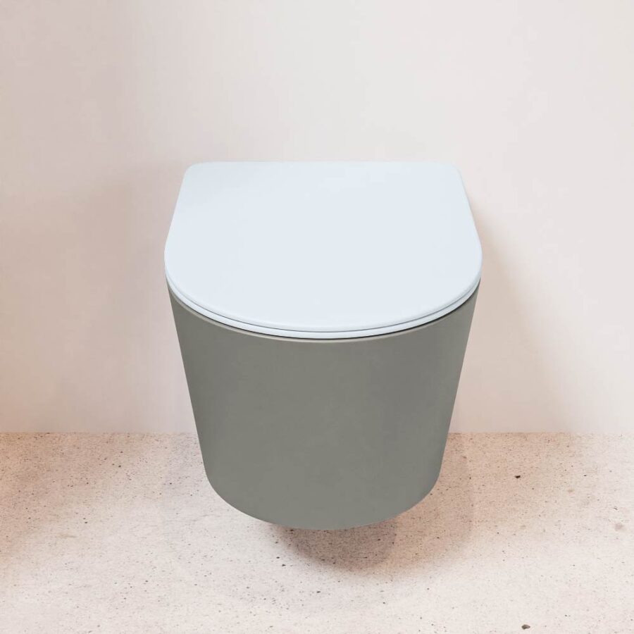 MONDIAZ LAVIE hangend toilet single fire rimless diepspoel Smoke. Toiletzitting met quick-release & softclose Clay. - Afbeelding 2