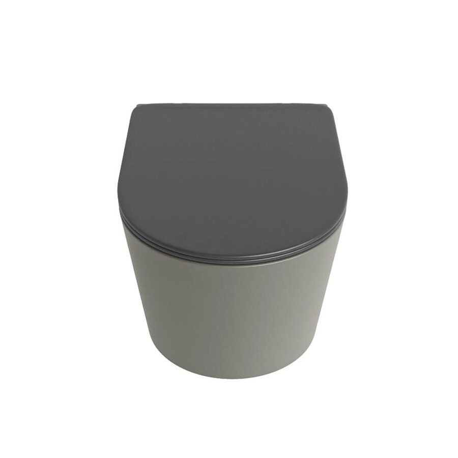 MONDIAZ LAVIE hangend toilet single fire rimless diepspoel Smoke. Toiletzitting met quick-release & softclose Dark Grey. - Afbeelding 6