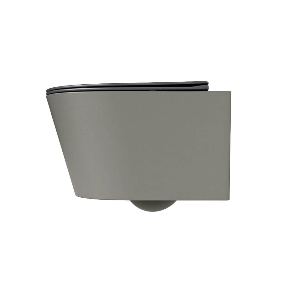MONDIAZ LAVIE hangend toilet single fire rimless diepspoel Smoke. Toiletzitting met quick-release & softclose Dark Grey. - Afbeelding 8
