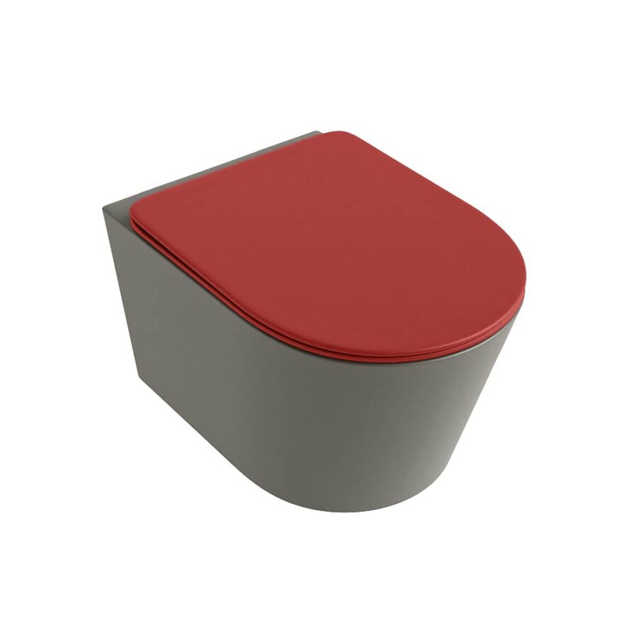 MONDIAZ LAVIE hangend toilet single fire rimless diepspoel Smoke. Toiletzitting met quick-release & softclose Fire. - Afbeelding 5